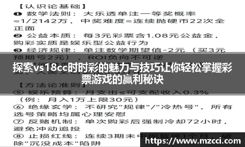 探索vs18cc时时彩的魅力与技巧让你轻松掌握彩票游戏的赢利秘诀